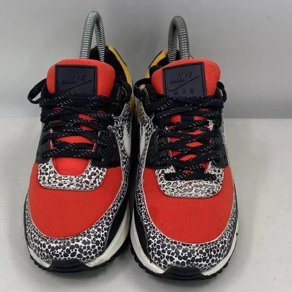 Nike Women's Air Max 90 SE Black Phantom Chile Red Shoes DC9446-001 Size 5